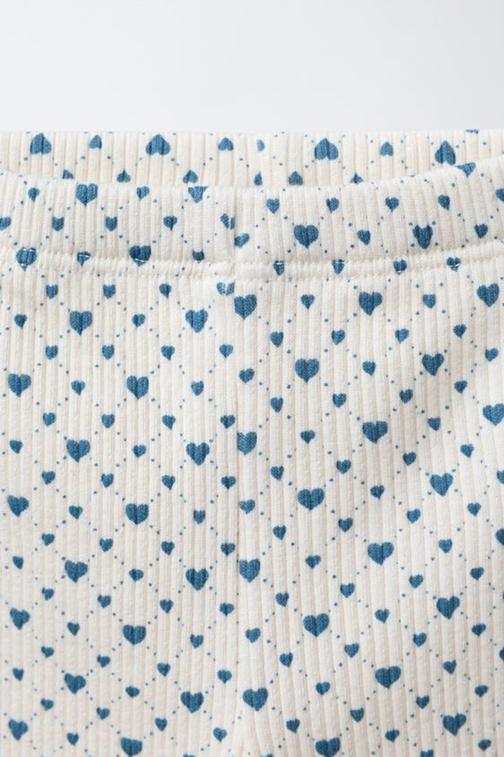 ZARA ЛЕГИНСЫ В РУБЧИК SOFT TOUCH С БАНТАМИ, ЭКРЮ/СИНИЙ