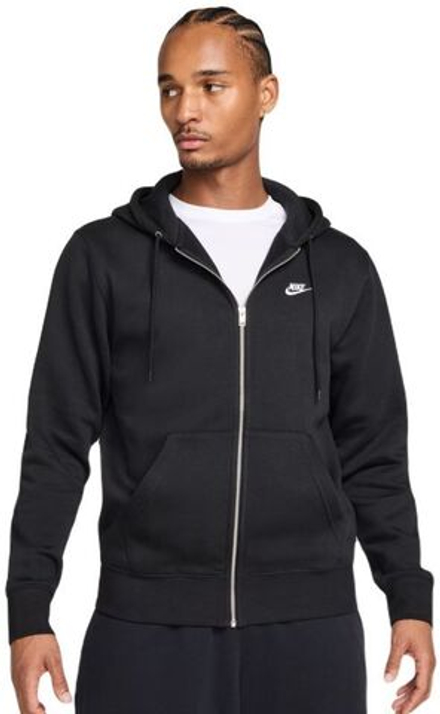 Куртка теннисная Nike Club Full-Zip Fleece - black/black/white