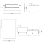 Club диван-кровать прямой, велюр Frost fox