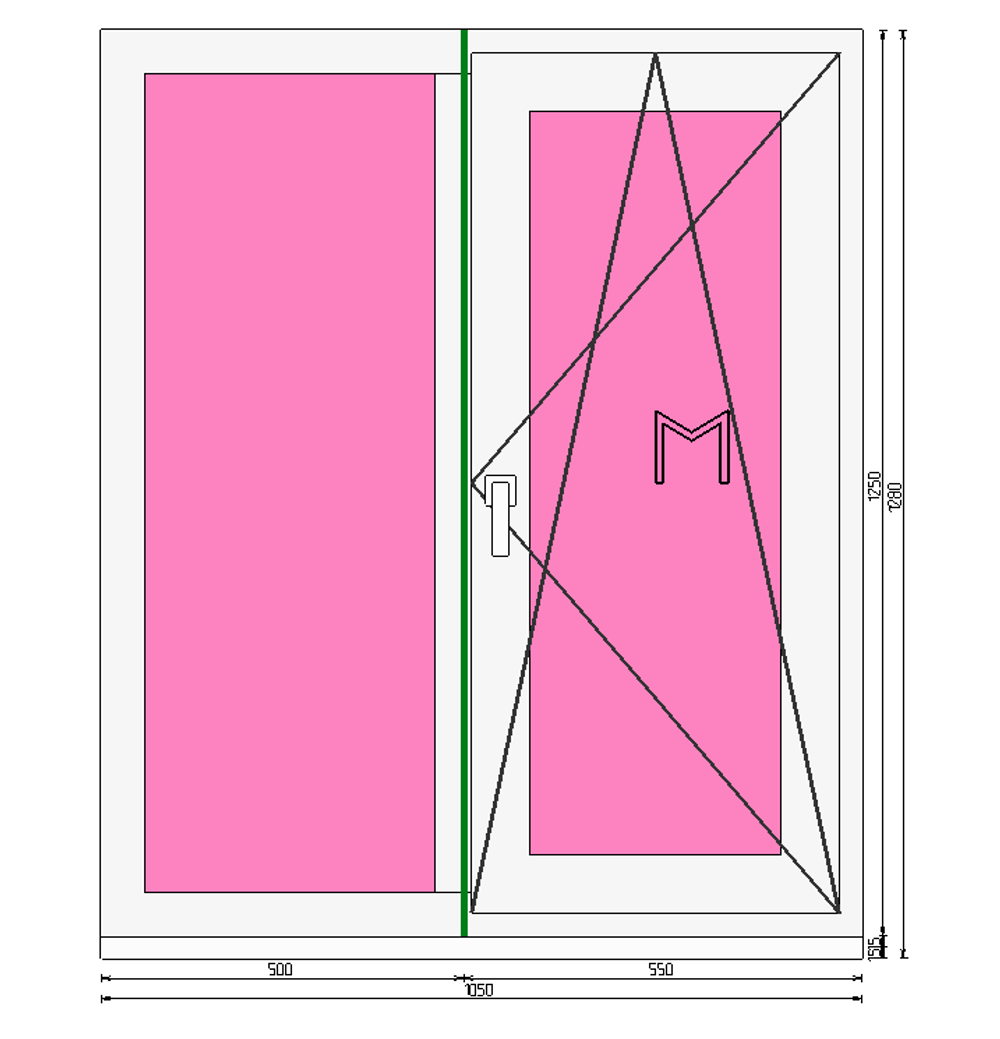 Пластиковое окно 1250 х 1050 ТермА Эко + Москитная сетка