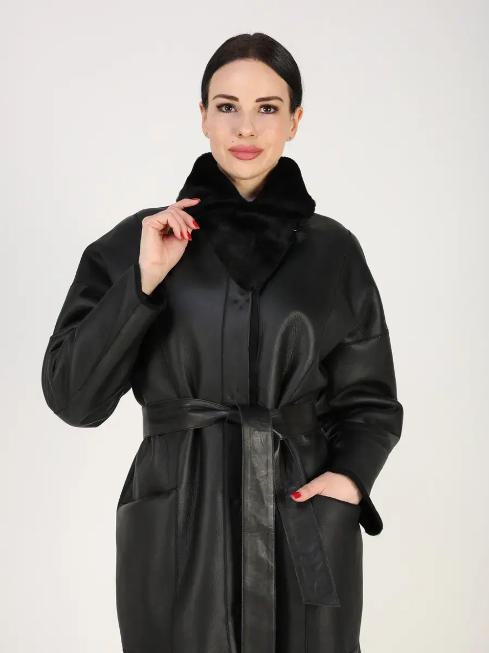 Дубленка зимняя шуба натуральная двухсторонняя оверсайз