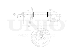 Амортизатор газовый передней подвески левый UNIO SAB-10316