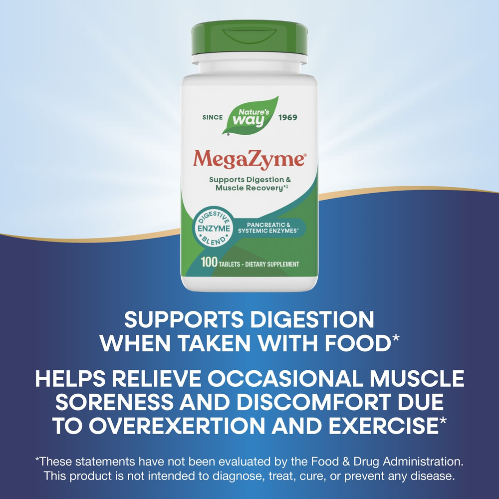 Nature's Way, MegaZyme®, ферменты, 100 таблеток