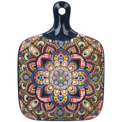 Блюдо с ручкой " " (синий) 23х14,5см (min9) (транспортная упаковка)