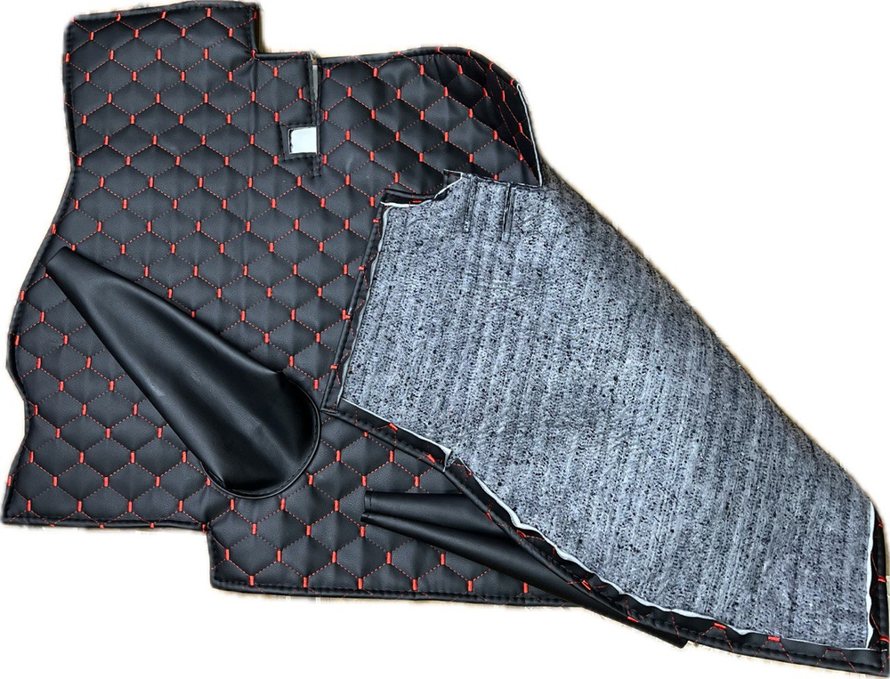 Коврик под рычаги КПП УАЗ 452, 3303 (красная нить Рубин)