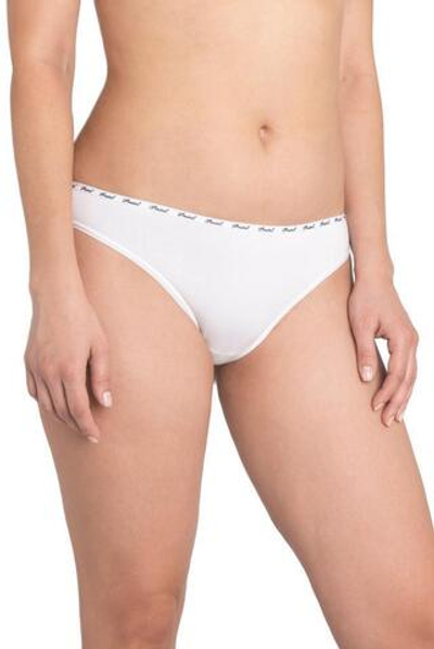 Трусики-бразилиана с узкой брендированной резинкой (Размер: XL) (Цвет: белый)