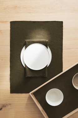 ZARA HOME ЛЬНЯНАЯ САЛФЕТКА, ХАКИ