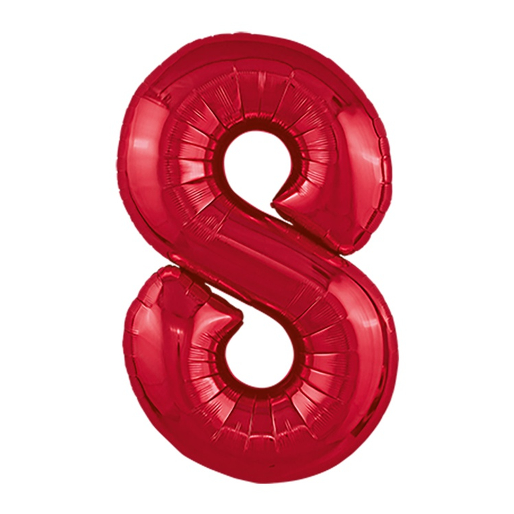 Шар фольгированный Цифра 8 101 см (Красный)