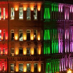 ULF-F60-20W-RGB IP65 200-240В BLACK Прожектор светодиодный. Мультиколор. Пульт ДУ в-к. Корпус черный. TM Uniel