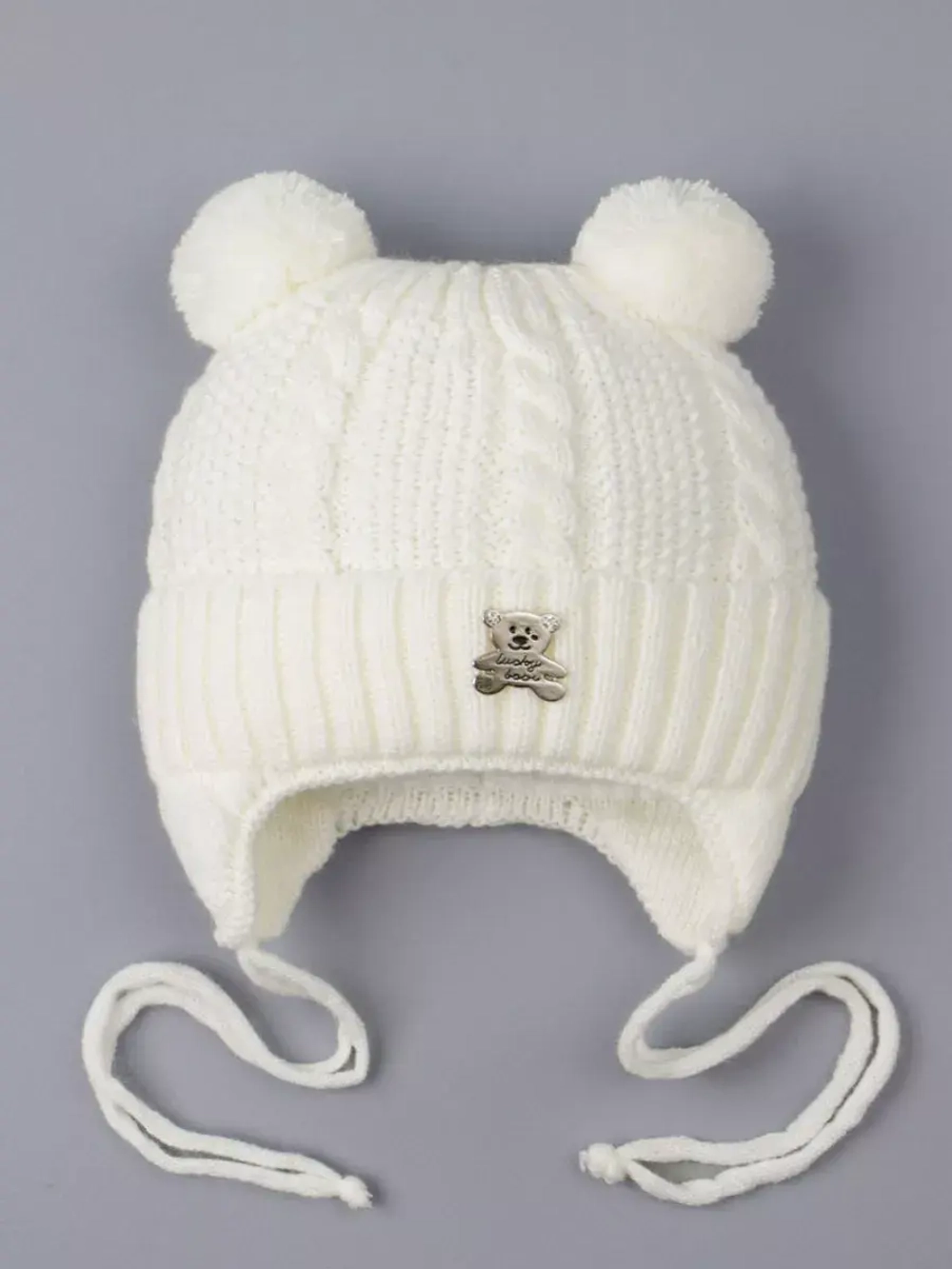 Шапка для новорожденных вязаная на осень