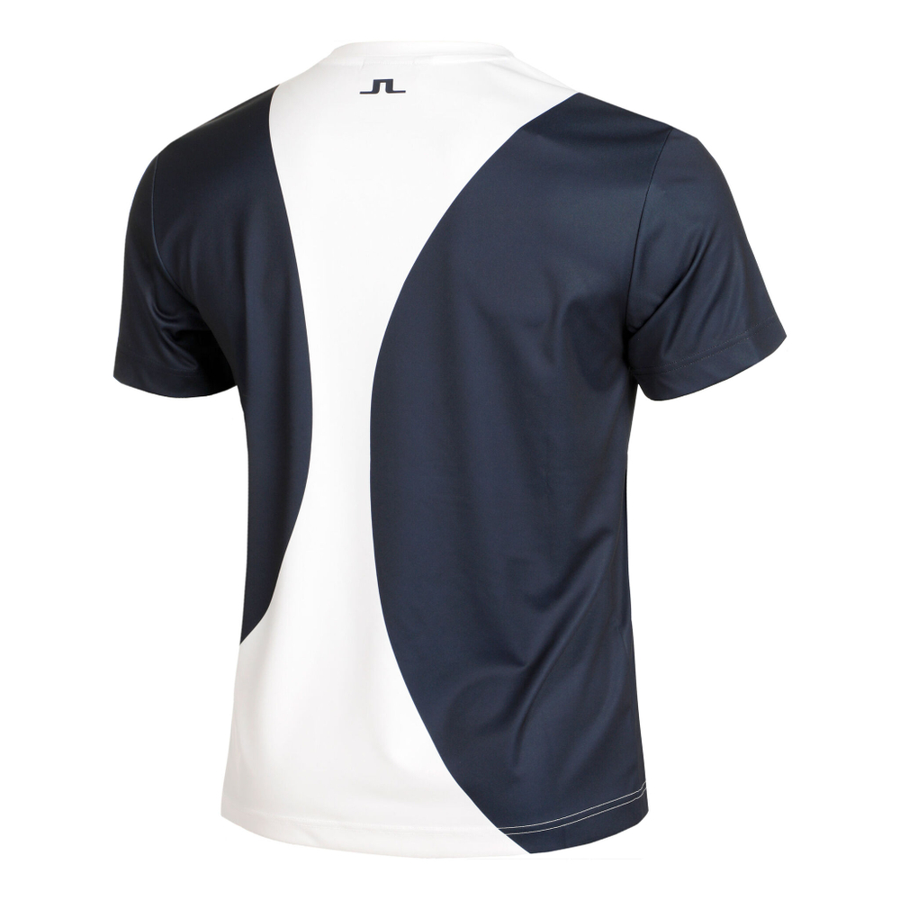 Мужское теннисное поло JLindeberg Big Spots T-Shirt Men - White, Dark Blue