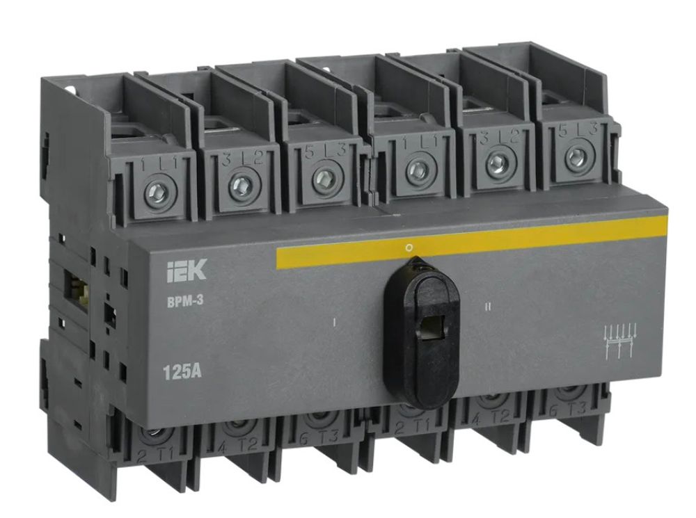 Выключатель-разъединитель модульный ВРМ-3 3P 125А IEK
