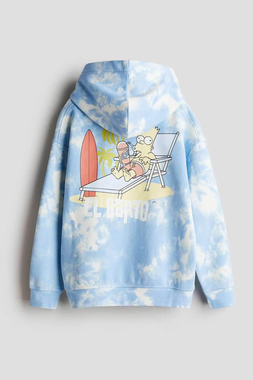 H&M Толстовка с капюшоном и принтом, светло-голубой