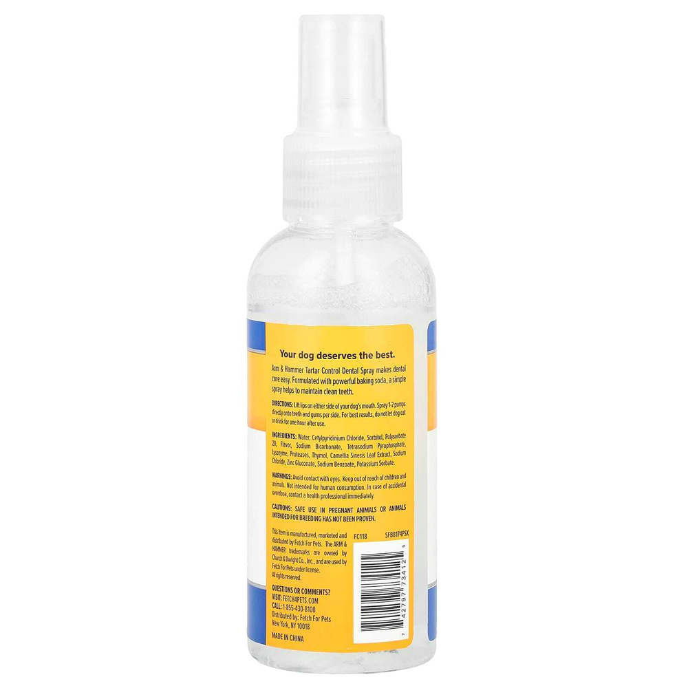Arm & Hammer, Tartar Control, стоматологический спрей для собак, мята, 118 мл (4 жидк. унц.)