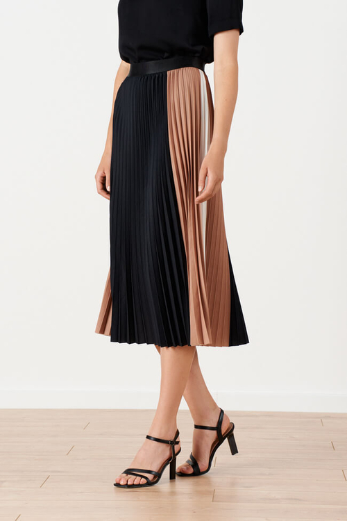 4869 Юбка женская (черный/бежевый/молочный)