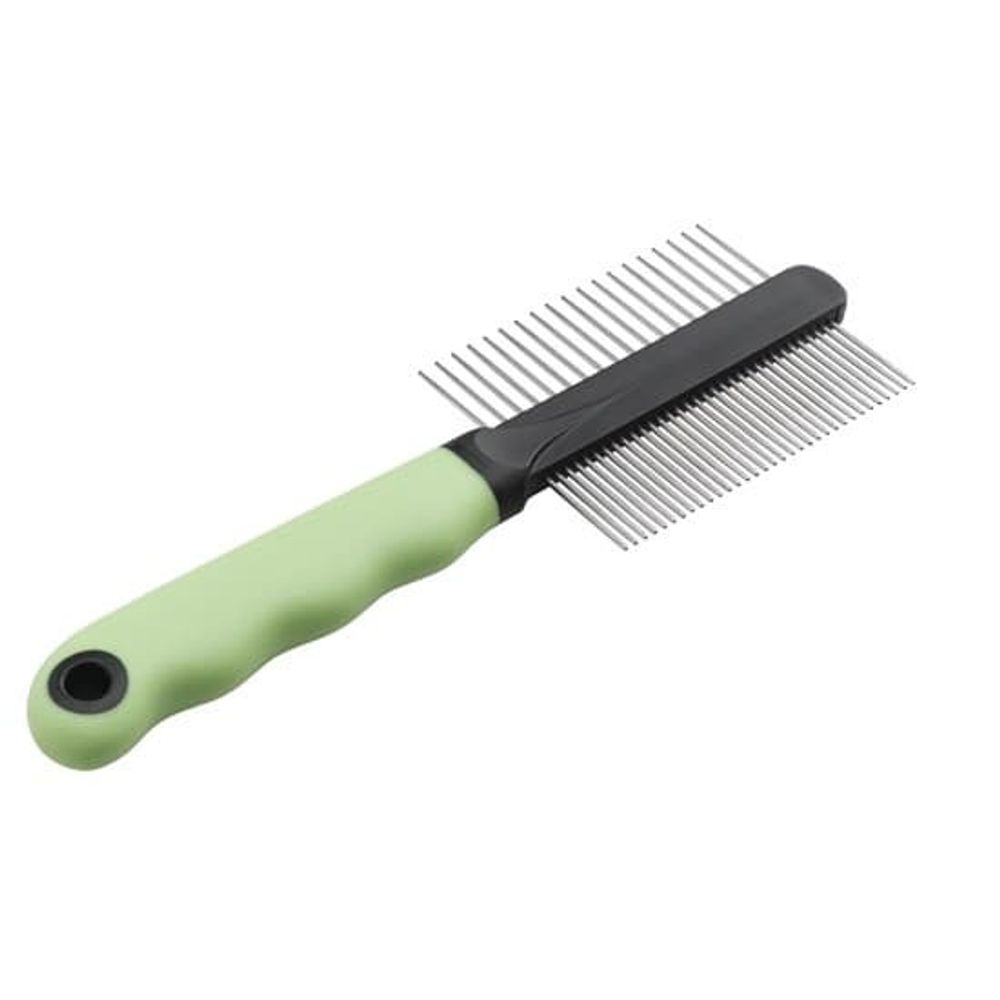 GRO 5792 гребень с ручкой двухсторонний (для кошек)