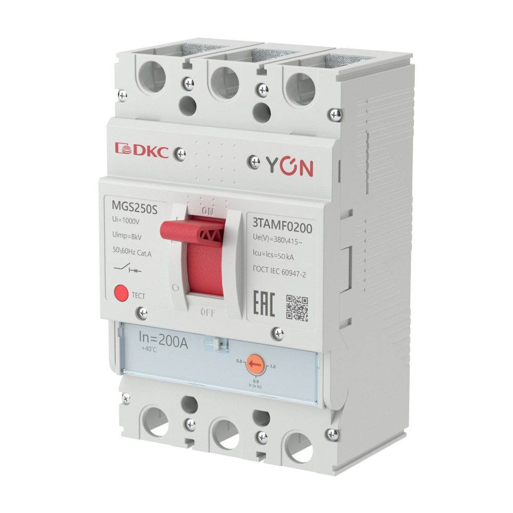 Авт. выкл. YON MGS250S 3P 160-200A 50kA