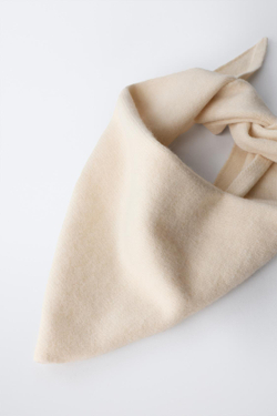 ZARA ВЯЗАНАЯ КОСЫНКА, ПЕСОЧНЫЙ