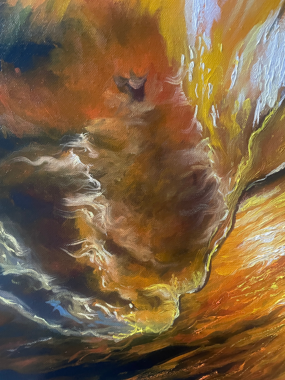 Картина маслом на холсте "Прозрачная волна" 80х80 см. Деревянный подрамник. Художник Наталия Осадчук