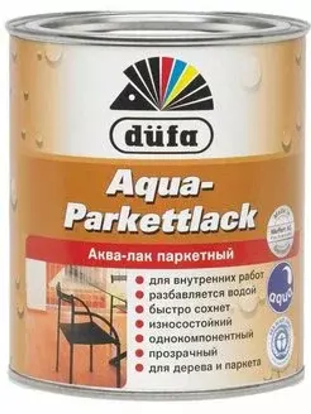 Лак паркетный на водной основе Dufa Aqua-Parkettlack шелковисто-матовый 2 л