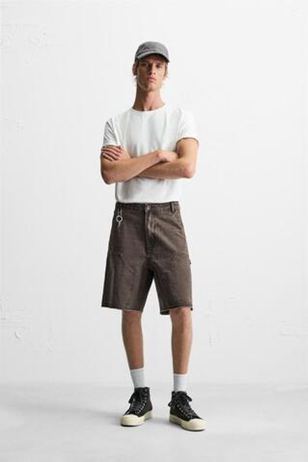ZARA ШОРТЫ КАРГО, КОРИЧНЕВЫЙ