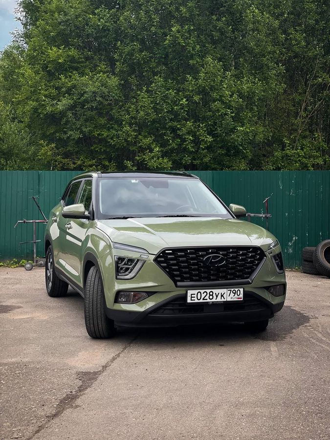 Hyundai Creta оклейка в цветную антигравийную пленку Carbins PPF Cyber Grey CR-01K