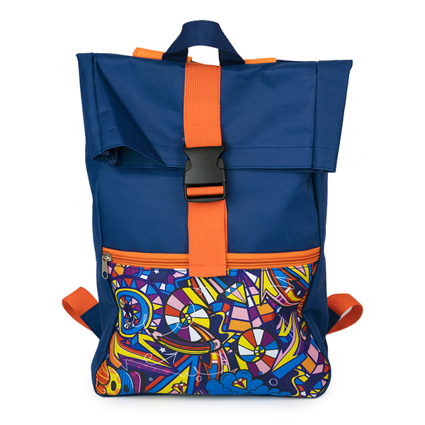 Рюкзак "Роллтоп Граффити" синий