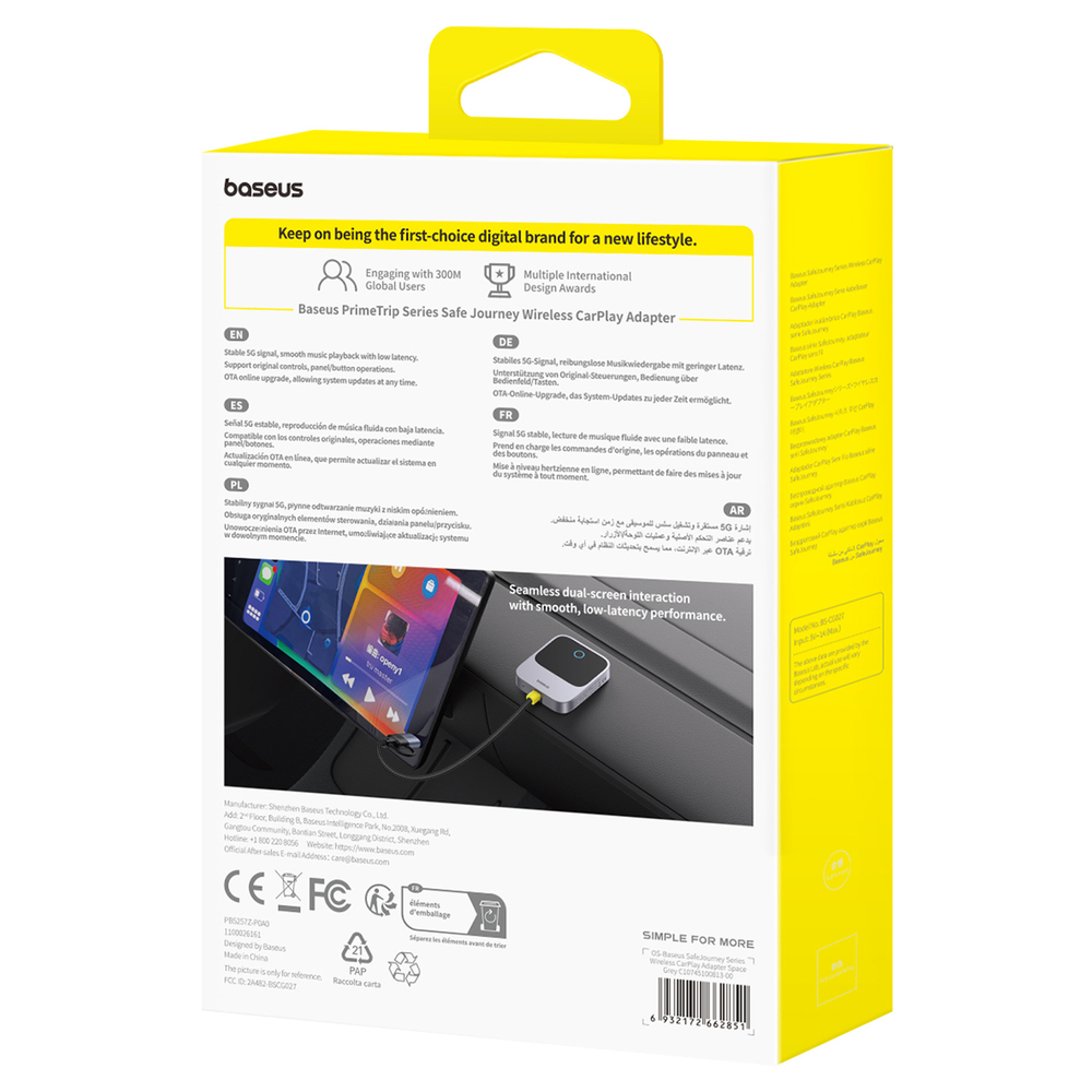 Беспроводной CarPlay Адаптер Baseus SafeJourney Wireless CarPlay Adapter