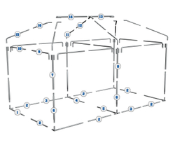 Каркас шатра МИТЕК - Пикник Люкс (труба Ø 25 и 28 мм)