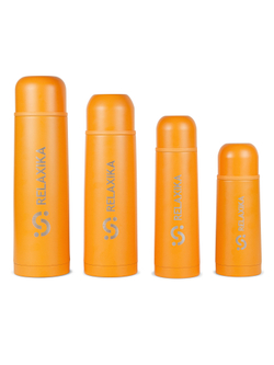 Термос Relaxika 101 (0,75 литра), желтый (стикерпак "Морской")