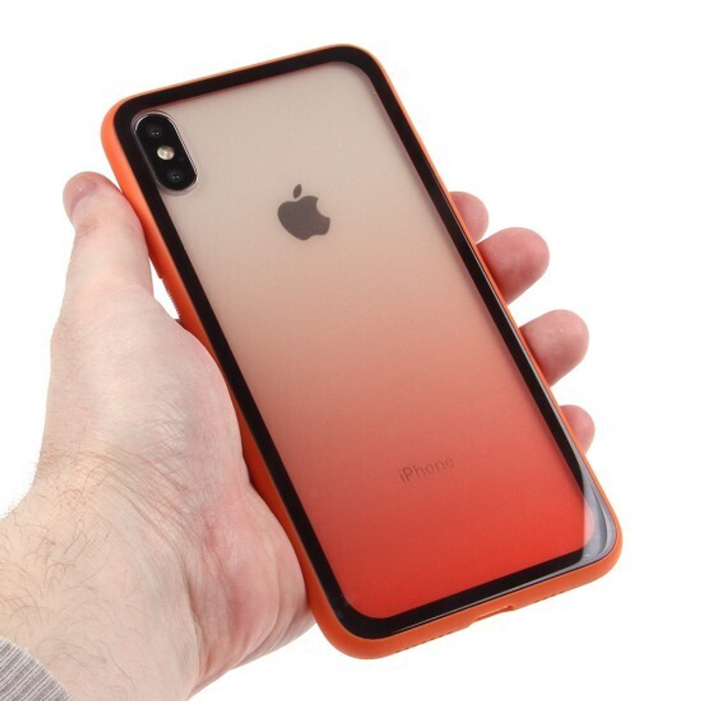 Глянцевый чехол Градиент для iPhone XS Max, 011522 Красный