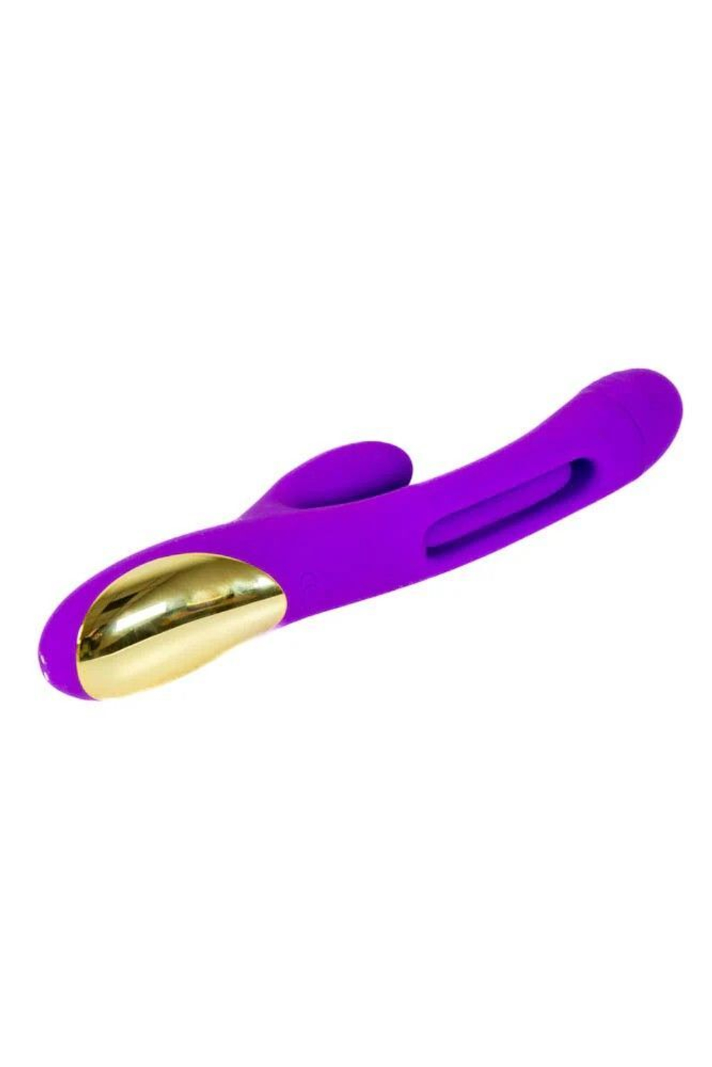 Фиолетовый вибратор-кролик с функцией фингеринга - 25 см. (Цвет: фиолетовый)