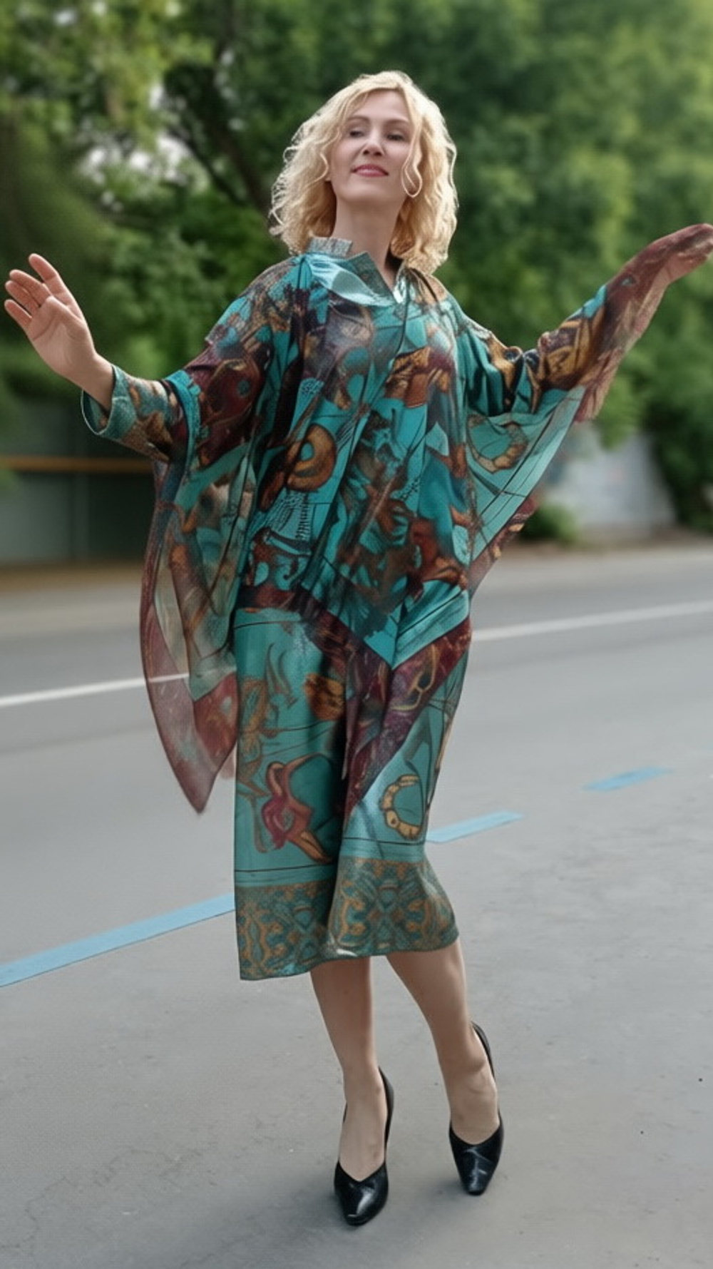 Накидка-пончо из сетки "Парад созвездий" по мотивам карт из атласа звездного неба Globi coelestis