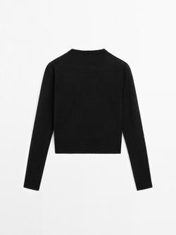 Massimo Dutti Трикотажный кардиган из 100% льна, черный