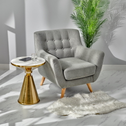 Кофейный столик Atlant диам.45см x 54см, золотой, металл, керамика