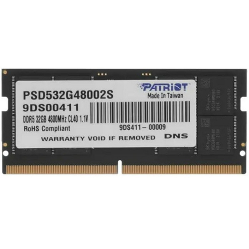 Модуль памяти NBook SO-DDR5 32GB, 4800Mhz, Patriot Signature Line (PSD532G48002S)