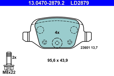 ATE - 13047028792-ATE - Brake Pad Set, disc brake