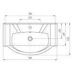 Раковина накладная "Элеганс-75" белая (Kirovit)