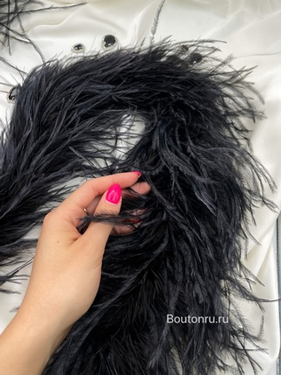 Боа страус 4 нити черное