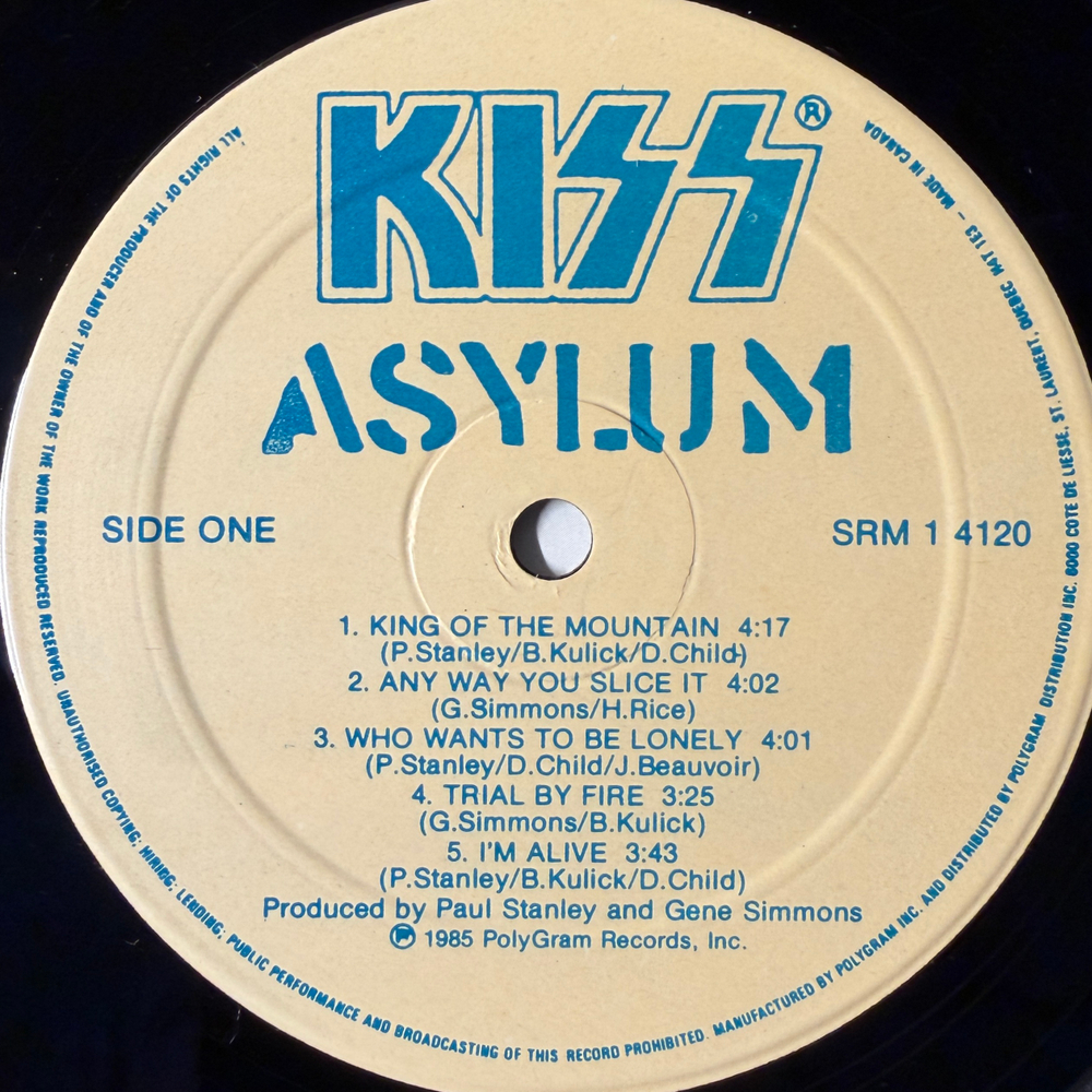 Kiss ‎– Asylum (Канада 1985г.) Т