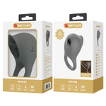 Серое эрекционное виброкольцо со стимуляцией клитора (Цвет: серый)