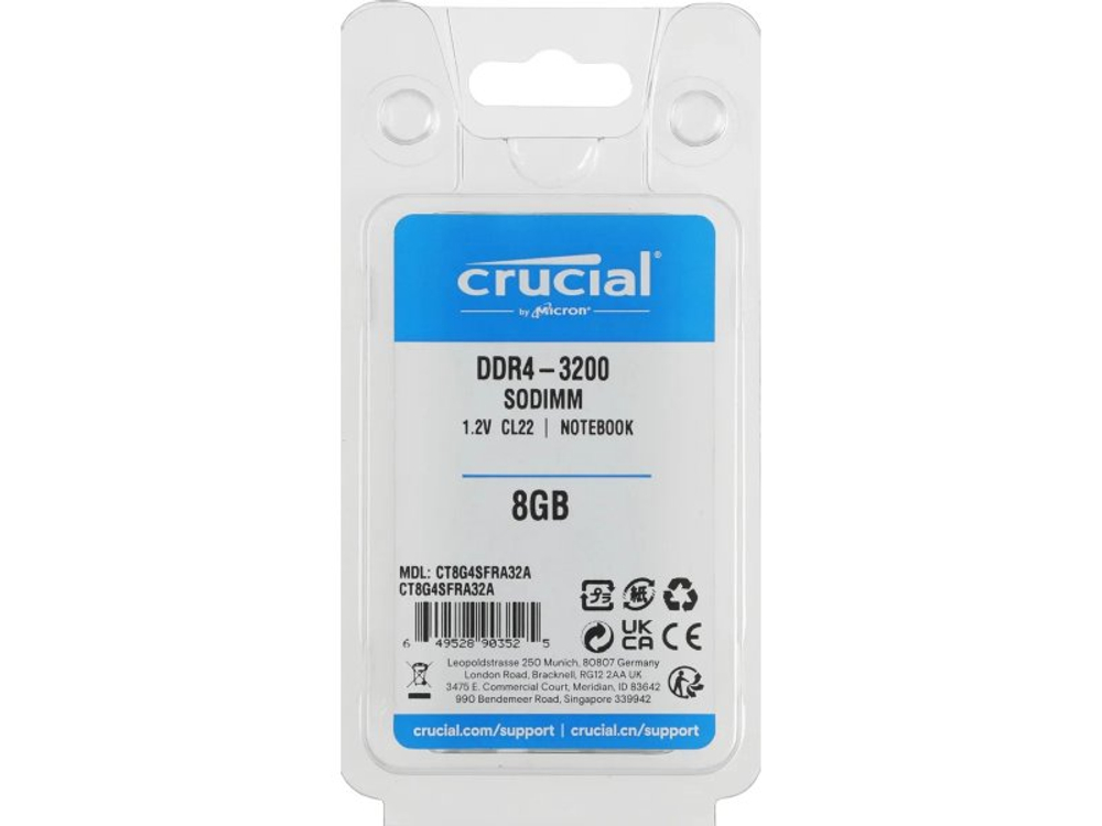 Оперативная память Crucial CT8G4SFRA32A, DDR4 1х 8ГБ 3200 МГц, SODIMM, OEM