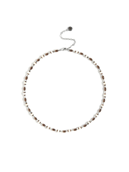 Чокер "Grain brown pearl" Silver