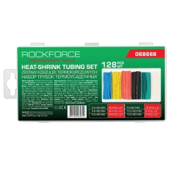 Трубки термоусадочные, набор 128пр. RockFORCE RF-068668