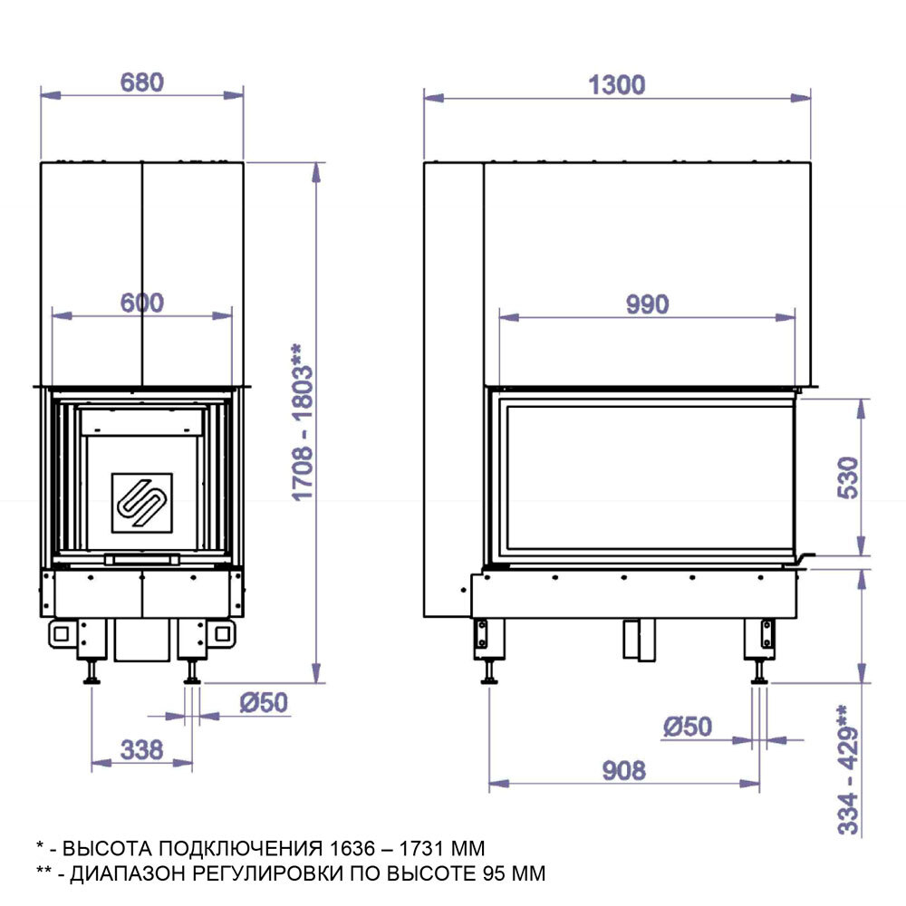 КАМИННАЯ ТОПКА 3VLF 1000G (STAV)