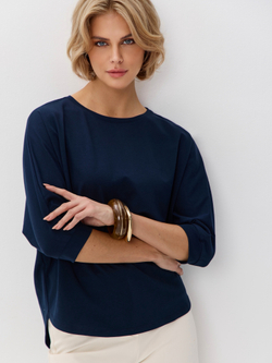 Свободная футболка летучая мышь с рукавом 3/4