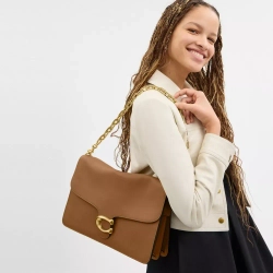 COACH СУМКА ЧЕРЕЗ ПЛЕЧО TABBY CHAIN 35, МЕДОВО-КОРИЧНЕВЫЙ