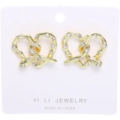 Серьги «ЭЛЛОДИ», сердечки, цвет золото и серебро, 4,2*2см