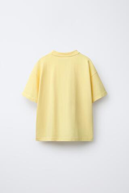 ZARA ОДНОТОННАЯ ФУТБОЛКА MEDIUM WEIGHT, ЖЕЛТЫЙ
