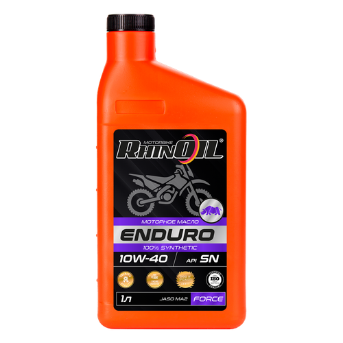 Масло моторное синтетическое RhinOil ENDURO SAE 4T 10w40 API SN/SM/SL/SJ/SH, 1л